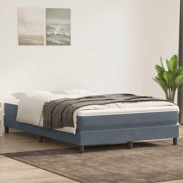 vidaXL Boxspring zonder matras fluweel donkergrijs 160x220, Verzenden, Nieuw, Grijs, Stof
