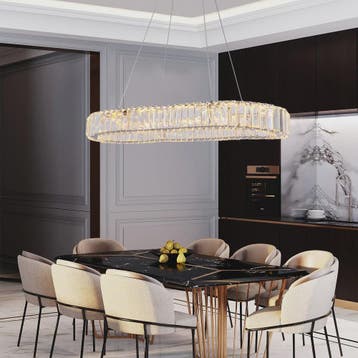 Luxe Kristallen Ovalen LED Plafondlamp / Hanglamp - Modern D, Verzenden, Nieuw