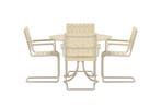 Holmsund- Tuinset - 4 stoelen - tafel - Beige - Polywood, Verzenden, Nieuw
