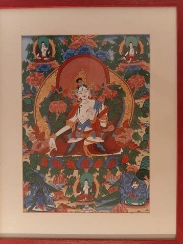 Tibetaanse thangka met de hand geschilderd - Boeddha