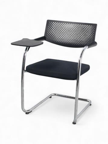 Vitra Visavis vergaderstoel, met schrijftablet, zwart-chrome, Ophalen of Verzenden, Gebruikt, Zwart