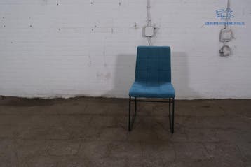 Byron vergaderstoel turquoise zwart sledeframe, Verzenden, Gebruikt, Overige materialen