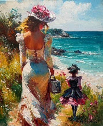 Vladimir Petrov (1945) - More est fille au bord de mer