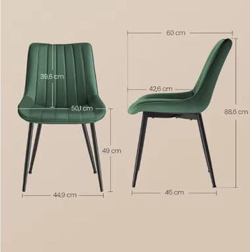 Set van 2 Eetkamerstoelen – Leren Look en Stalen Poten, Verzenden, Nieuw