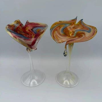 Wijnglas - Glas, geblazen - lamp gemaakt van geblazen glas