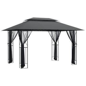 Tuinpaviljoen Staal - Antraciet | Tweedekansje | OP=OP, Tuin en Terras, Ophalen of Verzenden, Zo goed als nieuw, Tuinpaviljoen