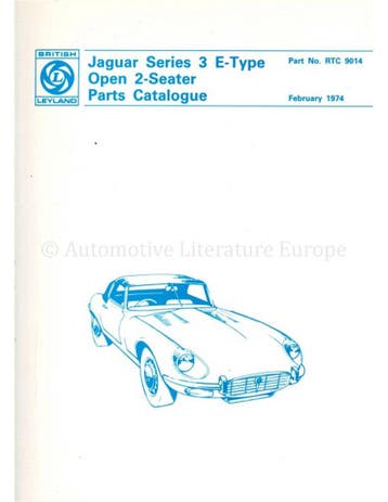 1974 JAGUAR E-TYPE ONDERDELENHANDBOEK ENGELS, Auto diversen, Handleidingen en Instructieboekjes