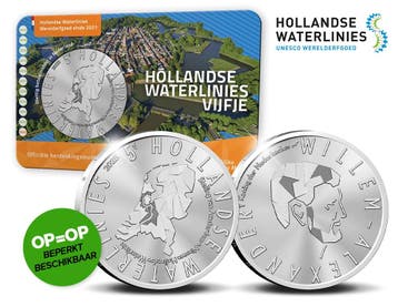 Hollandse Waterlinies Vijfje in coincard, Postzegels en Munten, Verzenden
