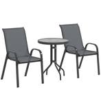 Bistro-Set 3-delig Weerbestendig Tuinmeubelset Met Glazen Ta, Tuin en Terras, Verzenden, Nieuw