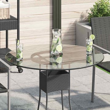 vidaXL Tafelblad van gehard glas 80 cm rond, Huis en Inrichting, Verzenden, Nieuw