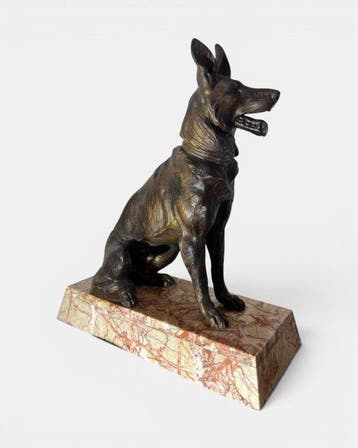 sculptuur, Chien - 30 cm - Metaal