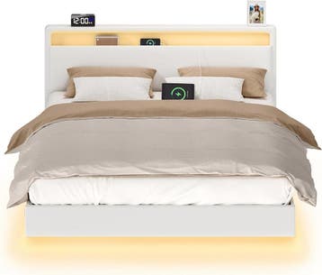 Tweepersoonsbed - 140x200cm - zwevend bed - LED-verlichting, Verzenden, Nieuw