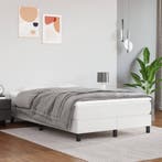 vidaXL Boxspring bed kunstleer wit 120x200 cm, Overige materialen, Verzenden, Wit, Nieuw