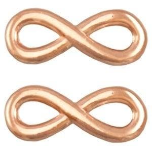 2 x DQ metaal infinity bedel 15 mm Rosé goud, Ophalen of Verzenden, Nieuw, Tussenstuk of Tussenkraal