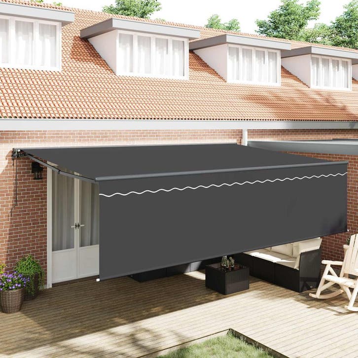vidaXL Inklapbaar Zonnescherm Antraciet 500 × 300 cm, Tuin en Terras, Zonneschermen, Nieuw, Verzenden