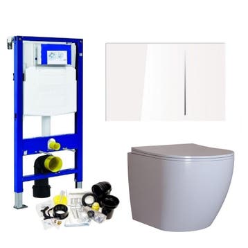 Geberit Sigma 8 (UP720) Toiletset set62 Mudo Rimless Met, Ophalen of Verzenden, Nieuw