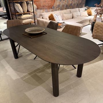 Eettafel Oranta - 240x100 - Massief Eiken Bruin - IN.HOUSE, Eikenhout, Nieuw, 150 tot 200 cm, 50 tot 100 cm