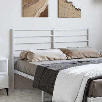 vidaXL Vervangend hoofdbord metaal wit 135 cm, Verzenden, Nieuw, Wit, Metaal