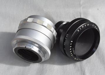 Leitz Elmar 1:3.5/65 inclusief focusing mount 16644k Analoge