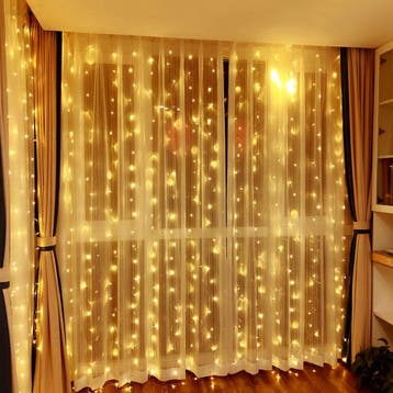 Kerst LED gordijn - Ultra dun - 3 x 3 meter - Warm wit - USB, Ophalen of Verzenden, Nieuw