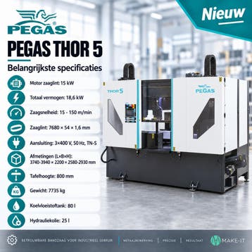 Automatische dubbelkoloms bandzaagmachine Pegas 620x550 mm