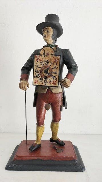 Klokkenmannetje tafelklok - gietijzer - 1950-1960, Antiek en Kunst