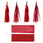 Tassels, afm 12x35 cm, 14 gr, wijnrood/rood, 12 stuk/ 1 doos, Nieuw