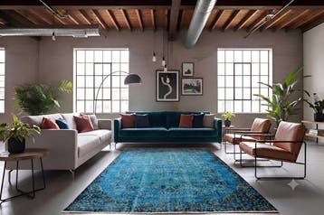 Blauwe vintage - Vloerkleed - 265 cm - 160 cm - met, Nieuw
