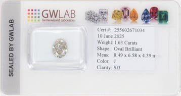 1 pcs Diamant (Natuurlijk) - 1.63 ct - Ovaal - J - SI3 -, Nieuw