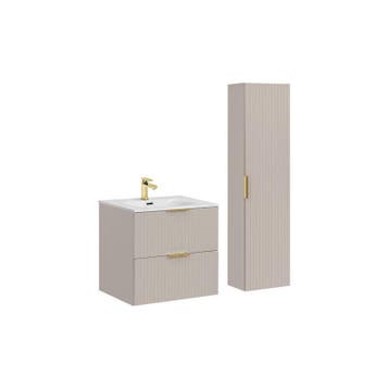 Badkamermeubel Polaris Beige 60CM (Badkamermeubels), Ophalen of Verzenden, Nieuw