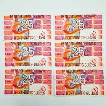 Nederland. - 6 x 25 Gulden - 1989 - PL71 (Zonder