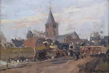 Willem G.F. Jansen (1871-1949) - Zicht op Naarden Vesting, Antiek en Kunst