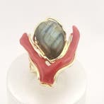Koraal - Argento 925 - Ring - Italiaans ambacht, Verzamelen, Mineralen en Fossielen