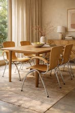 6x Vintage Kimball Bingo eetkamerstoelen, Huis en Inrichting, Stoelen, Gebruikt, Bruin, Hout, Vijf, Zes of meer stoelen