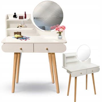 Kaptafel Met Spiegel | MDF/Grenen | OP=OP, Ophalen of Verzenden, Nieuw, Modern