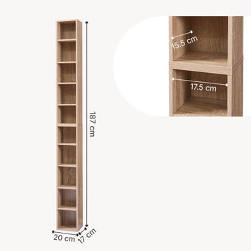 CD rek Tynset met 10 open vakken 187x20x17 cm sonome eiken [, Verzenden, Nieuw