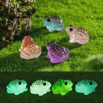 Set van 10 Lichtgevende Mini Kikkers - Glow in the Dark Figu