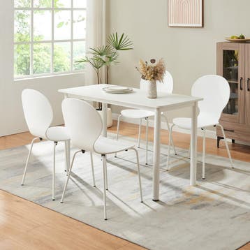 Eetkamerstoel Etne 85x48x50 cm set van 4 wit [en.casa], Huis en Inrichting, Stoelen, Verzenden, Nieuw
