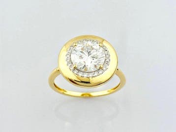 Ring - 14 karaat Geel goud - 2.11ct. tw. Diamant (Lab-grown), Nieuw