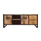 Tv-meubel Mangohout Tristan 180 cm, Verzenden, Nieuw, Overige houtsoorten, Industriële meubels