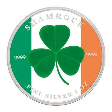 Niue. 2 Dollars 2022 1 oz Niue Shamrock Green Irish Flag