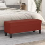 vidaXL Bankje 100x35x41 cm kunstleer wijnrood, Huis en Inrichting, Banken | Bankstellen, Verzenden, Nieuw, Leer, Minder dan 150 cm