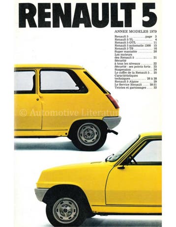 1979 RENAULT 5 BROCHURE FRANS, Nieuw, Renault, Author