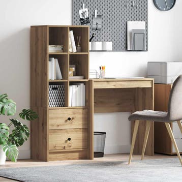vidaXL Bureau Artisan Eiken 115,5 x 40 x 127 cm 2 st, Verzenden, Nieuw