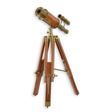 EEN MESSING TELESCOOP MET HOUTEN STATIEF (Interieur), Verzenden, Nieuw