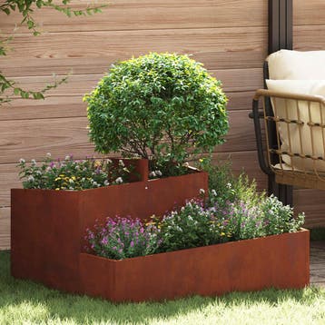 vidaXL Plantenbak Roestkleurig 80 x 80 x 50 cm weervast, Verzenden, Nieuw, Metaal, 60 tot 100 cm