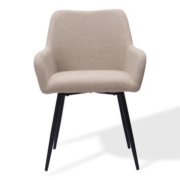 HMLUXURY Set van 2 eetkamerstoelen , grijs, metalen poten en, Huis en Inrichting, Verzenden, Zo goed als nieuw