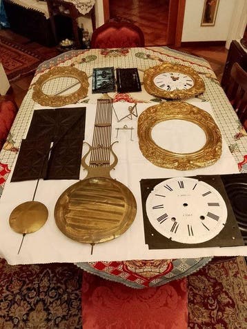 Wandklok (15) - Messing, Metaal, IJzer, Keramiek - 1850-1900