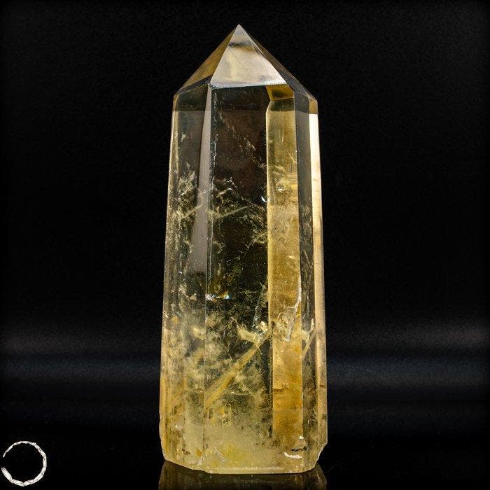 Prachtige citrien-obelisk – gouden helderheid met fonkelende, Verzamelen, Mineralen en Fossielen