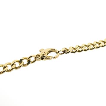 Massief gouden gourmet schakelketting, Sieraden, Tassen en Uiterlijk, Kettingen, Ophalen of Verzenden, Gebruikt, Goud, Goud